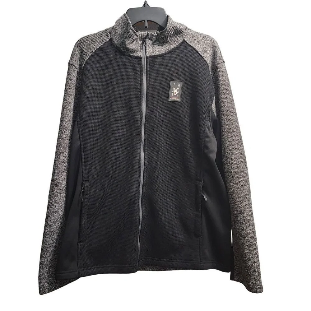 Spyder Men's Full Zip Performance Fleece‎ Jacket Raglan Sleeves Athletic